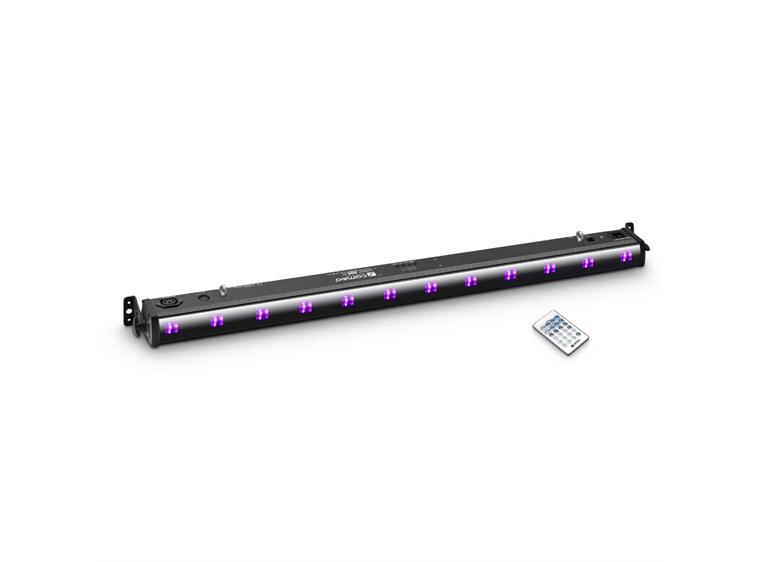 Cameo UVBAR 200 IR - 12 x 3 W UV LED Bar, black housing w/ IR remote